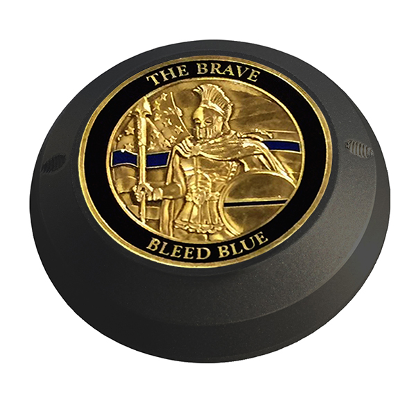Blk GC Brave Bleed Blue Coin Front