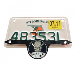 Black Harley License Plate Mount With Coins